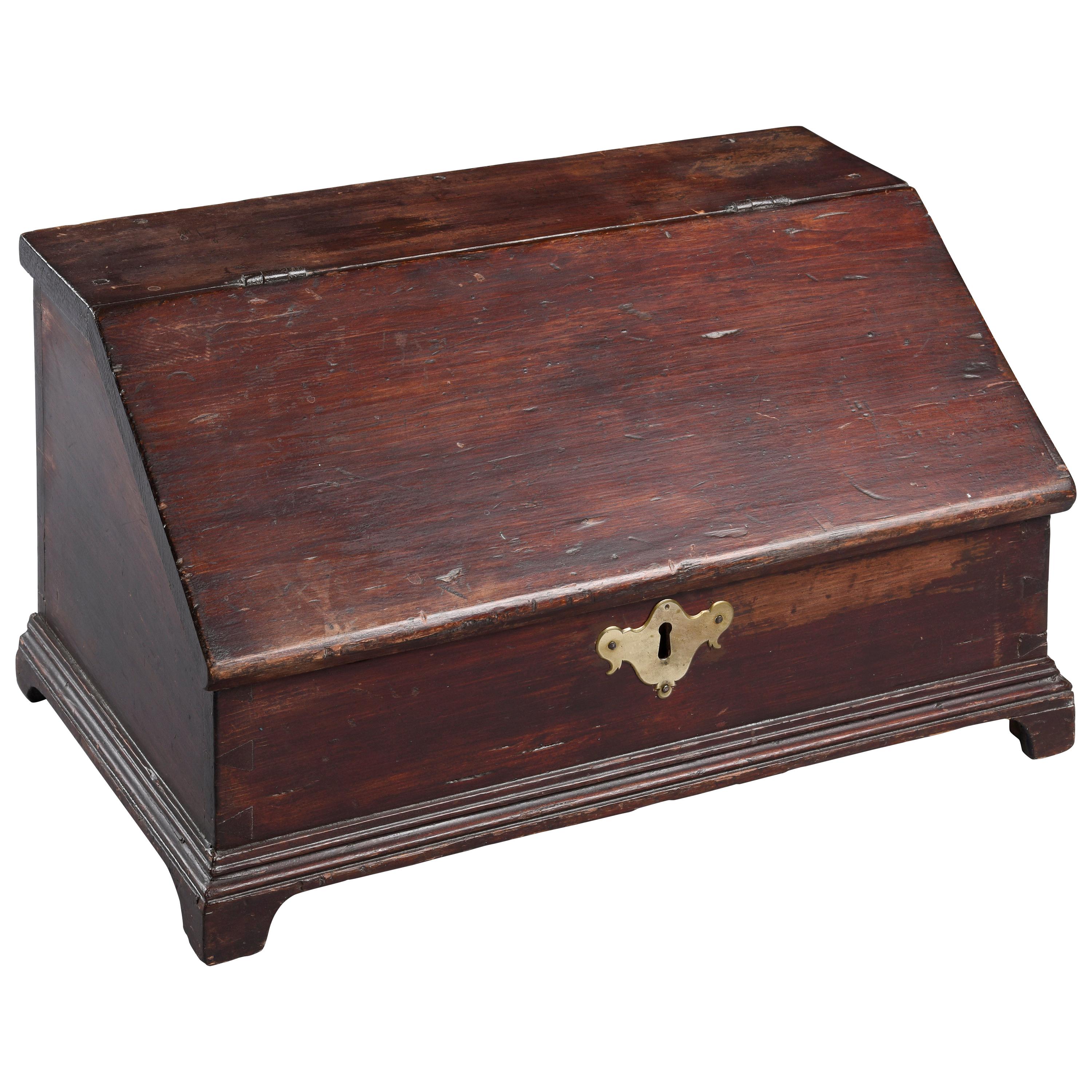 Desk Box with Wonderful Scalloped Interior For Sale