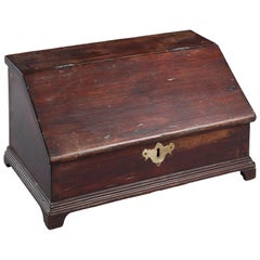 Antique Desk Box with Wonderful Scalloped Interior