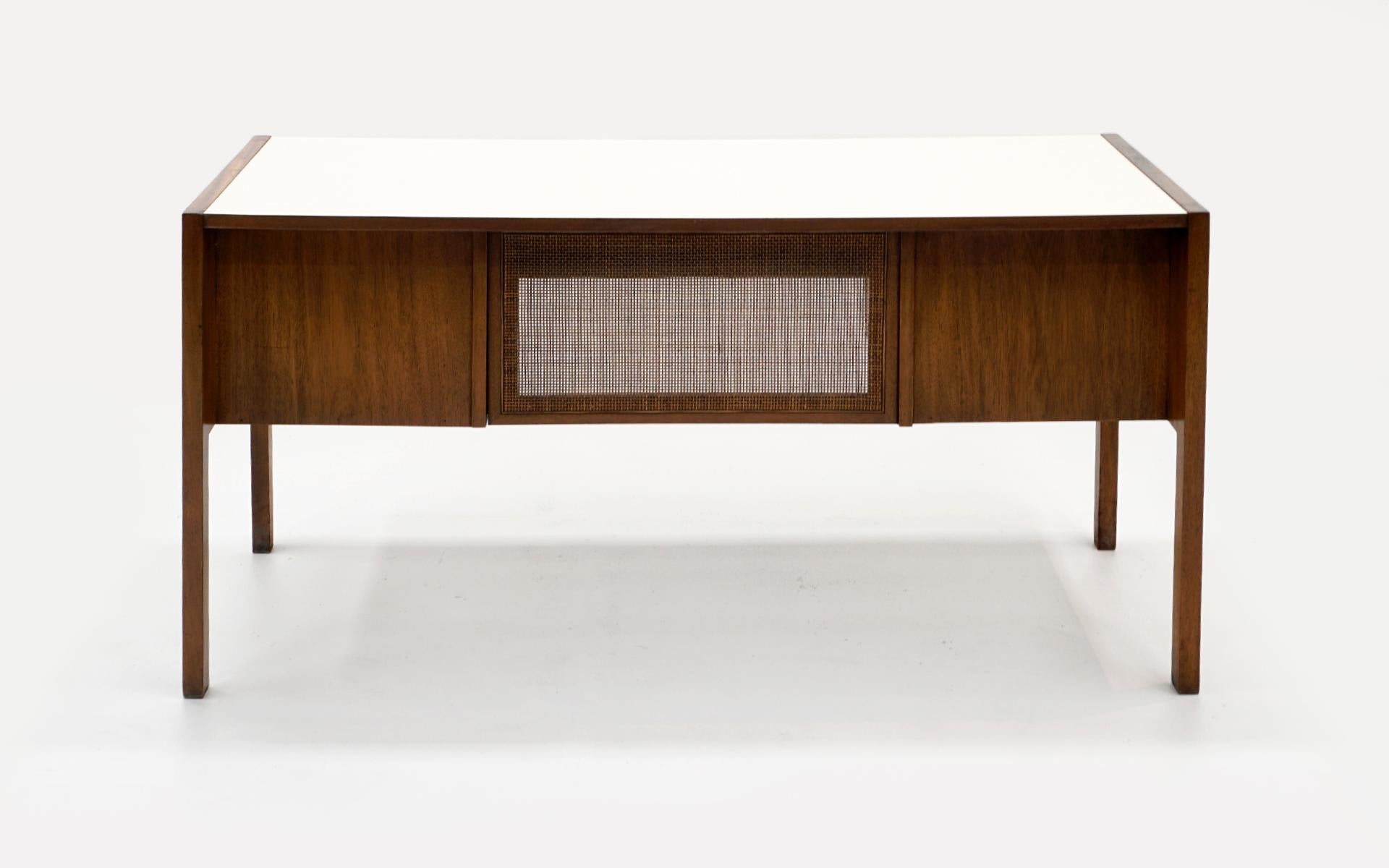 Desk by Edward Wormley for Dunbar, White Laminate Top, Mahogany Case 2