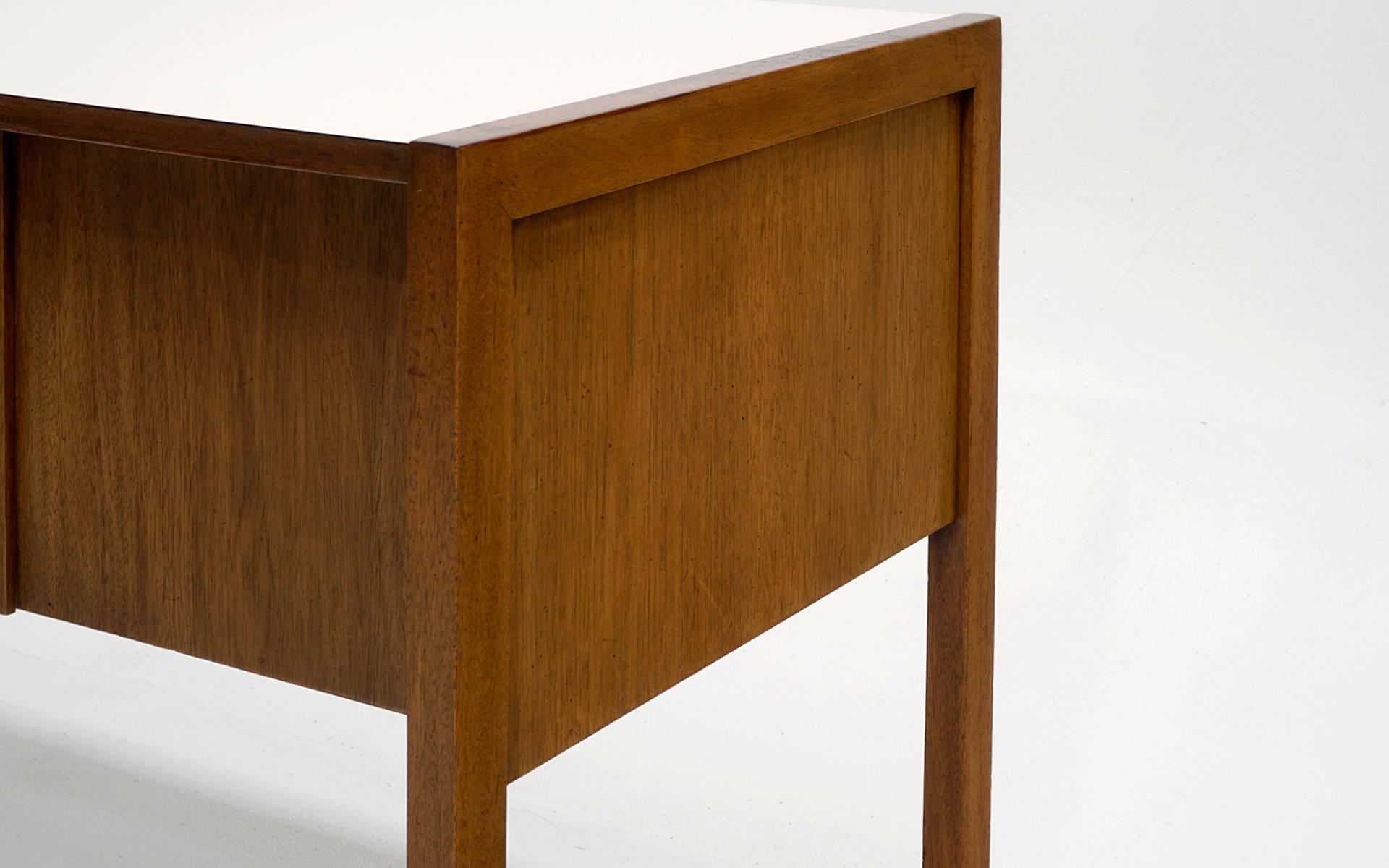 Desk by Edward Wormley for Dunbar, White Laminate Top, Mahogany Case 3