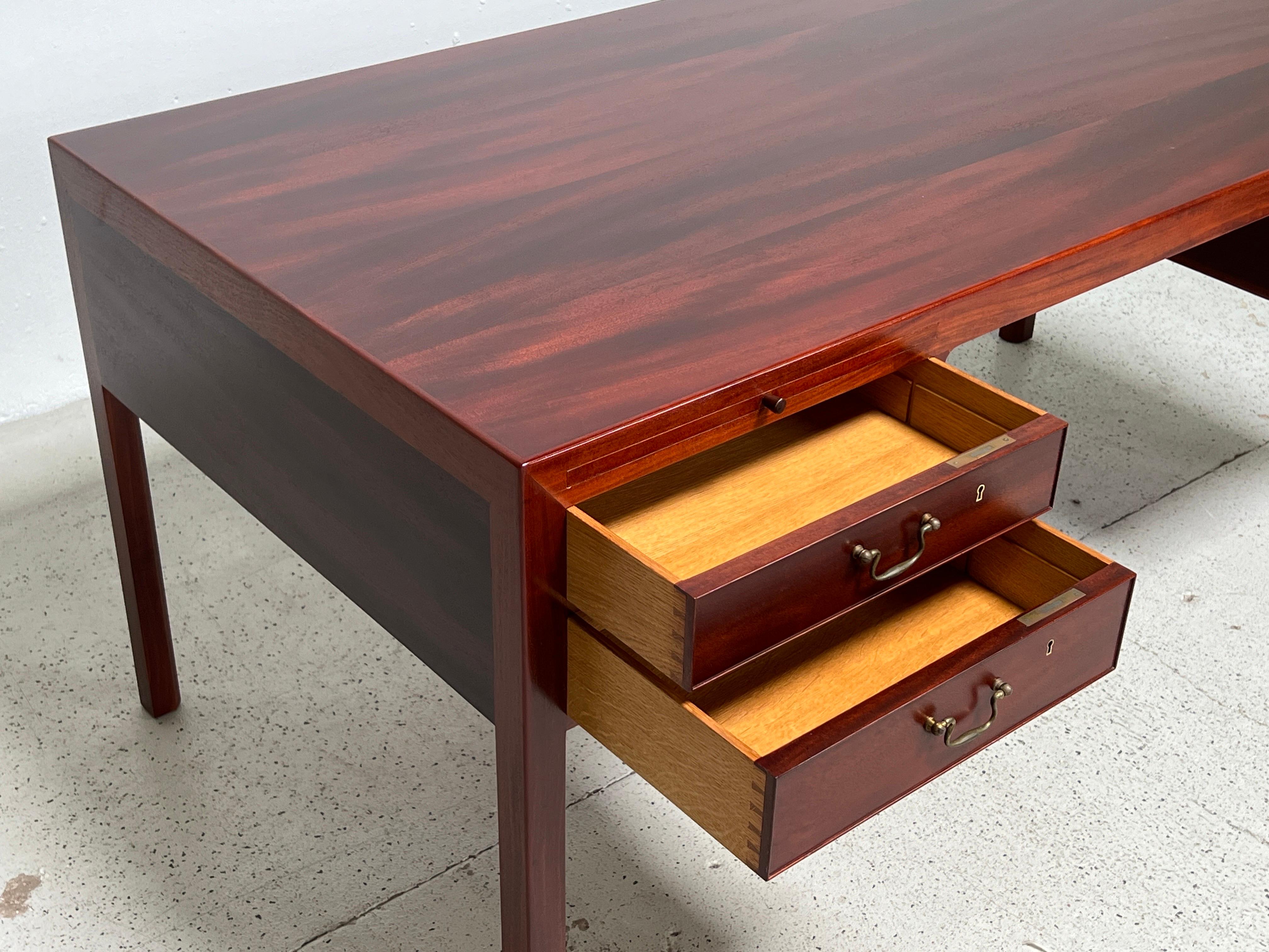 Mahogany Desk by Ejner Larsen & Aksel Bent Madsen for Willy Beck  For Sale