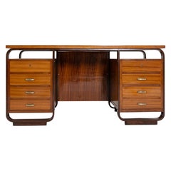Desk by Giuseppe Pagano in Brass and Wood, 1940s