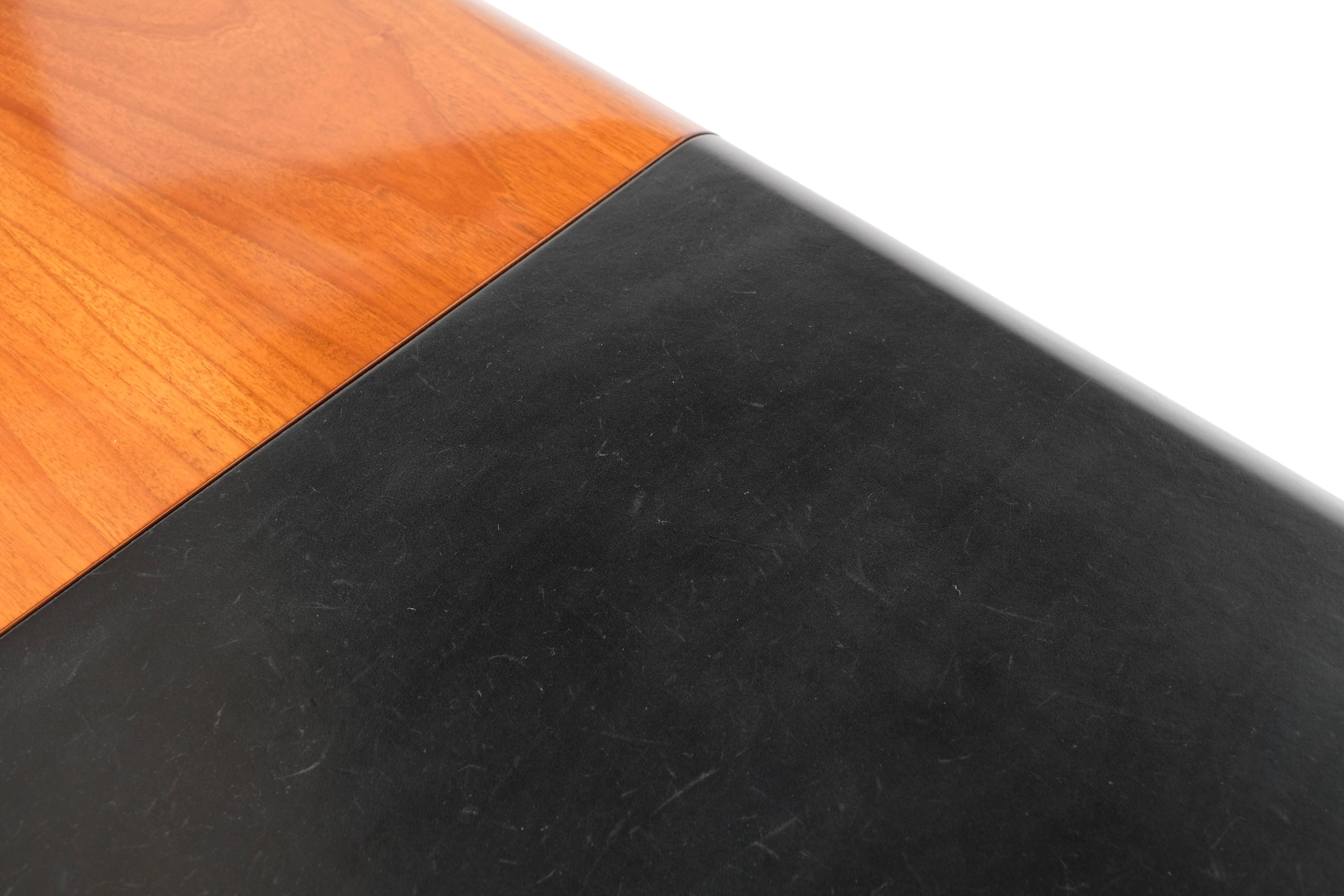 Leather Desk by Hans von Klier for Skipper, Italy 1970s. For Sale