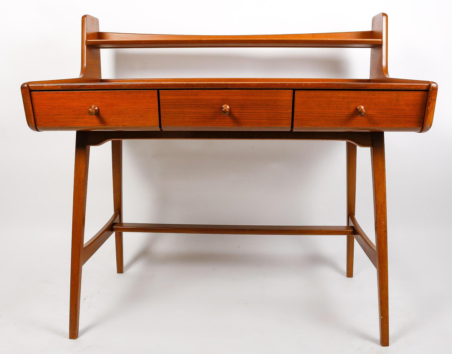 Mid-Century Modern Desk by Jacques Hauville, circa 1960.