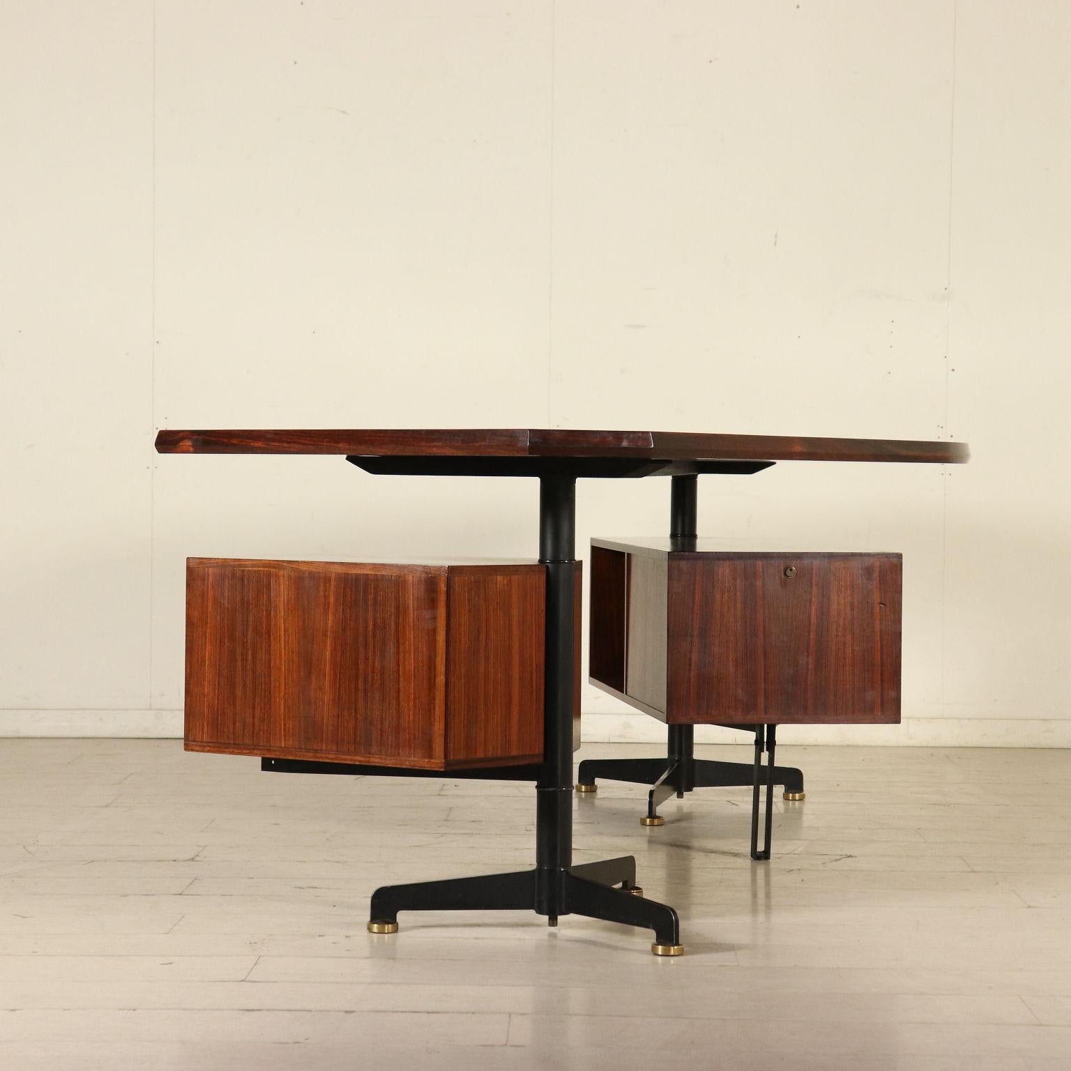 Desk by Osvaldo Borsani Wood Vintage Italy, 1950s 7