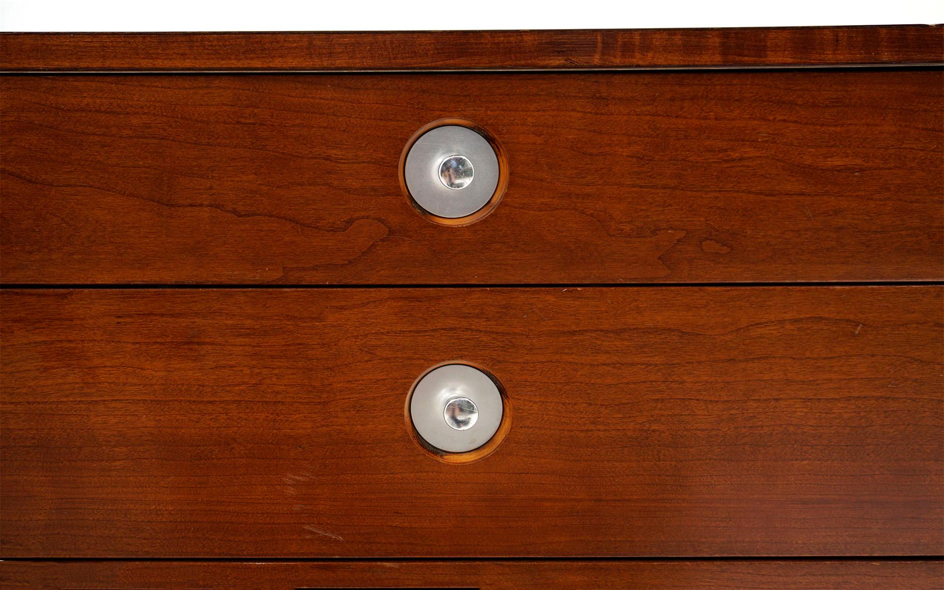 Mid-20th Century Desk by Raymond Loewy for Hill Rom, Walnut with off White Laminate Top, Original