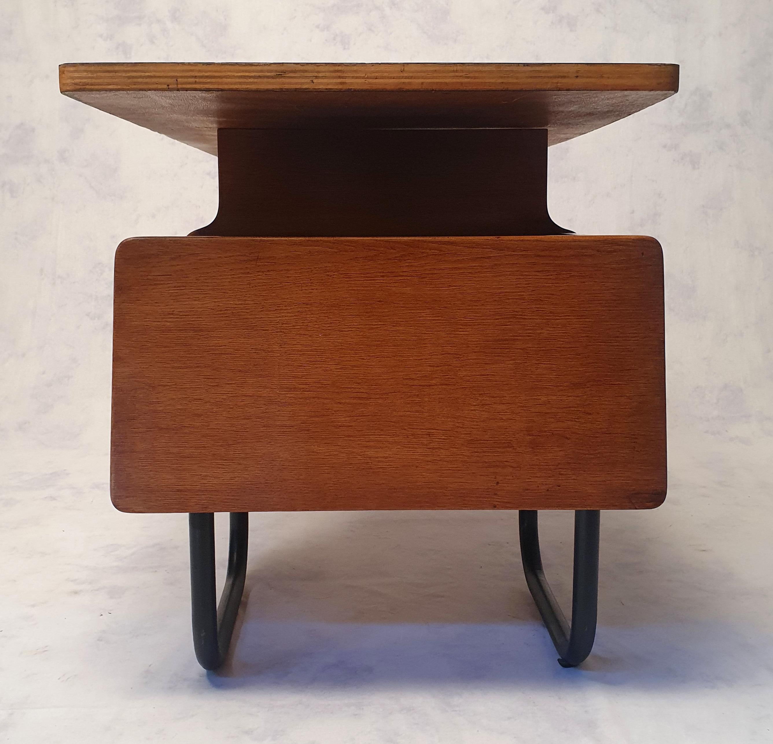 Mid-20th Century Desk by Robert Charroy for Mobilor, Cité Universitaire Jean Zay d'Antony, Oak For Sale