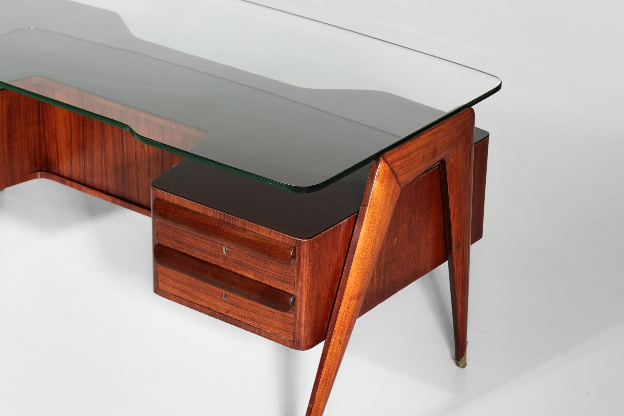 Brass Desk by Vittorio Dassi, 1950s Italian Design