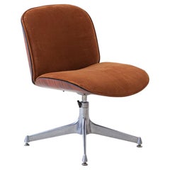 Desk Chair by Ico Parisi for Mim,  Exotic Wood and Suede Leather