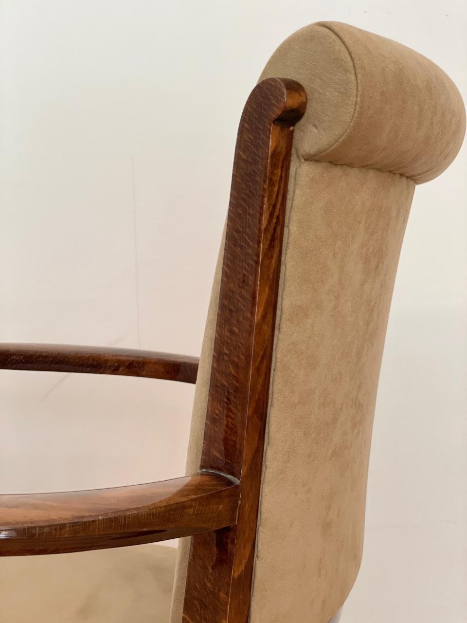Chaise de bureau moderniste française Roux-Spitz ajustable pivotante en bois de rose beige en vente 3