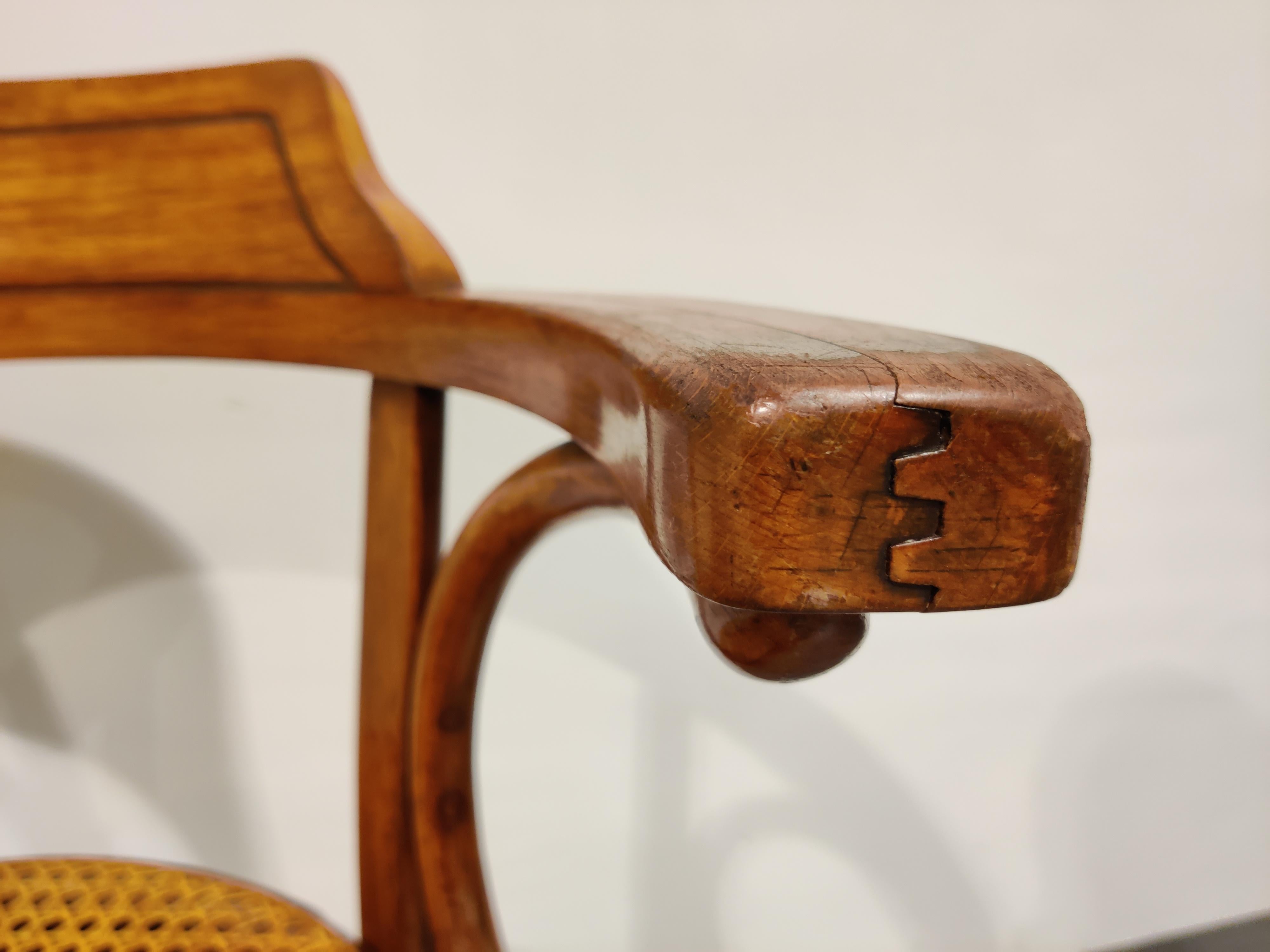 Rattan Desk Chair by Thonet, 1920s