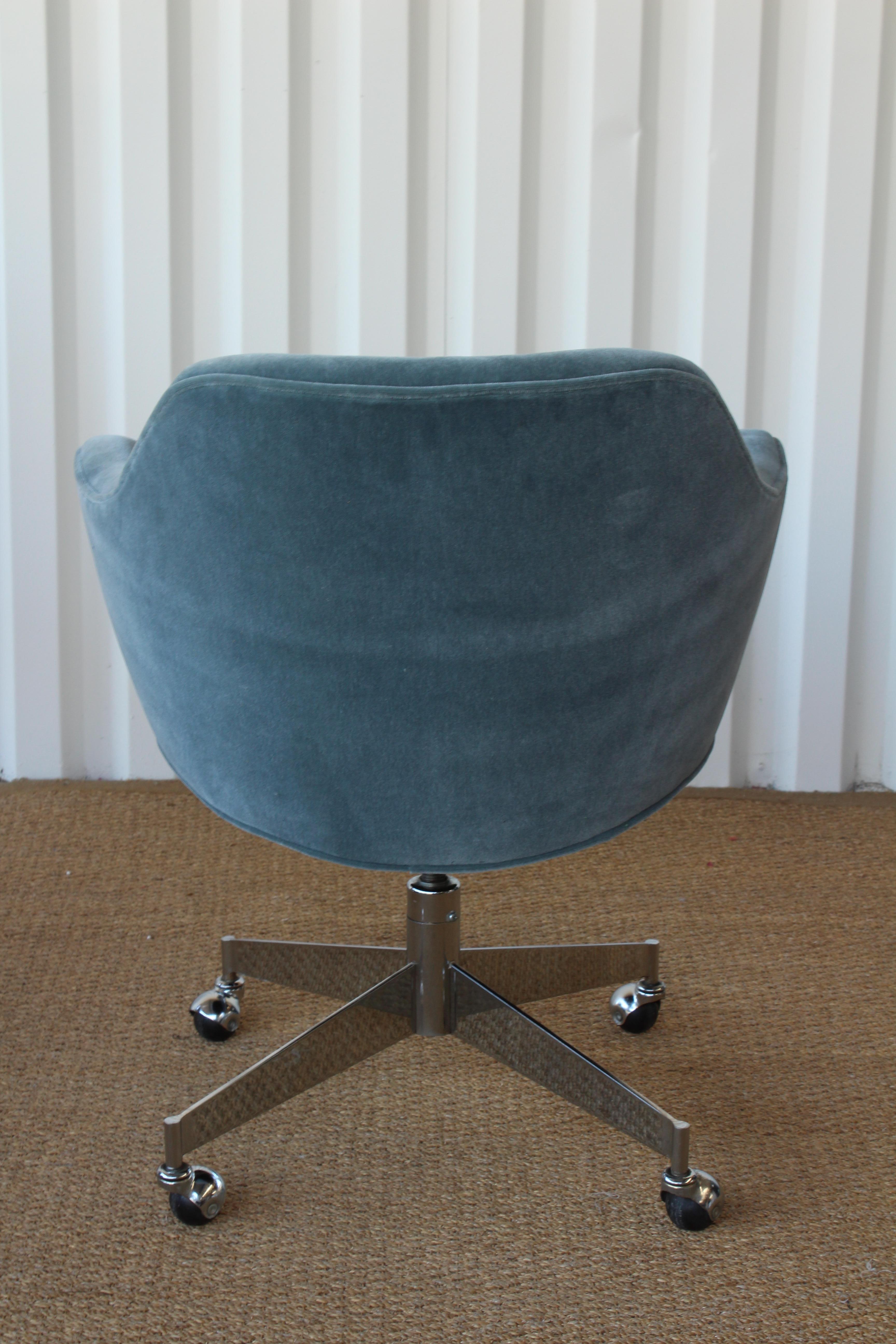 American Desk Chair in Mohair, USA, 1960s