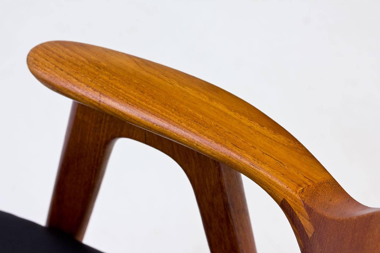 Desk Chair in Teak and Leather by Erik Kirkegaard for Høng Stolefabrik, 1950s 6