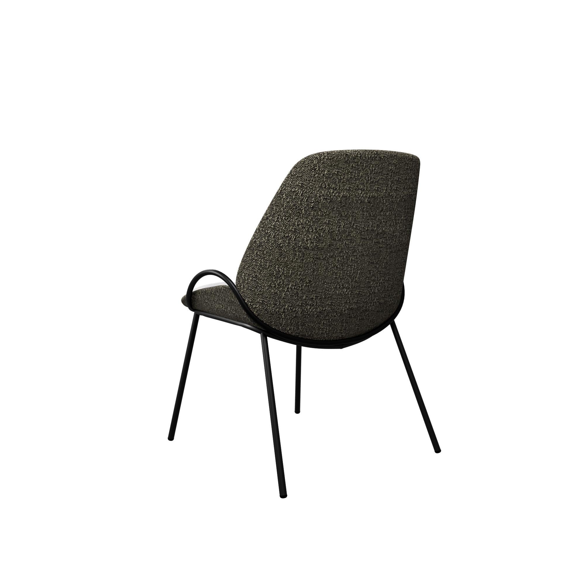 Industriel Chaise de bureau Munch 1/2 en tissu et bouclette grise fabriquée à la main par Murmurio en vente