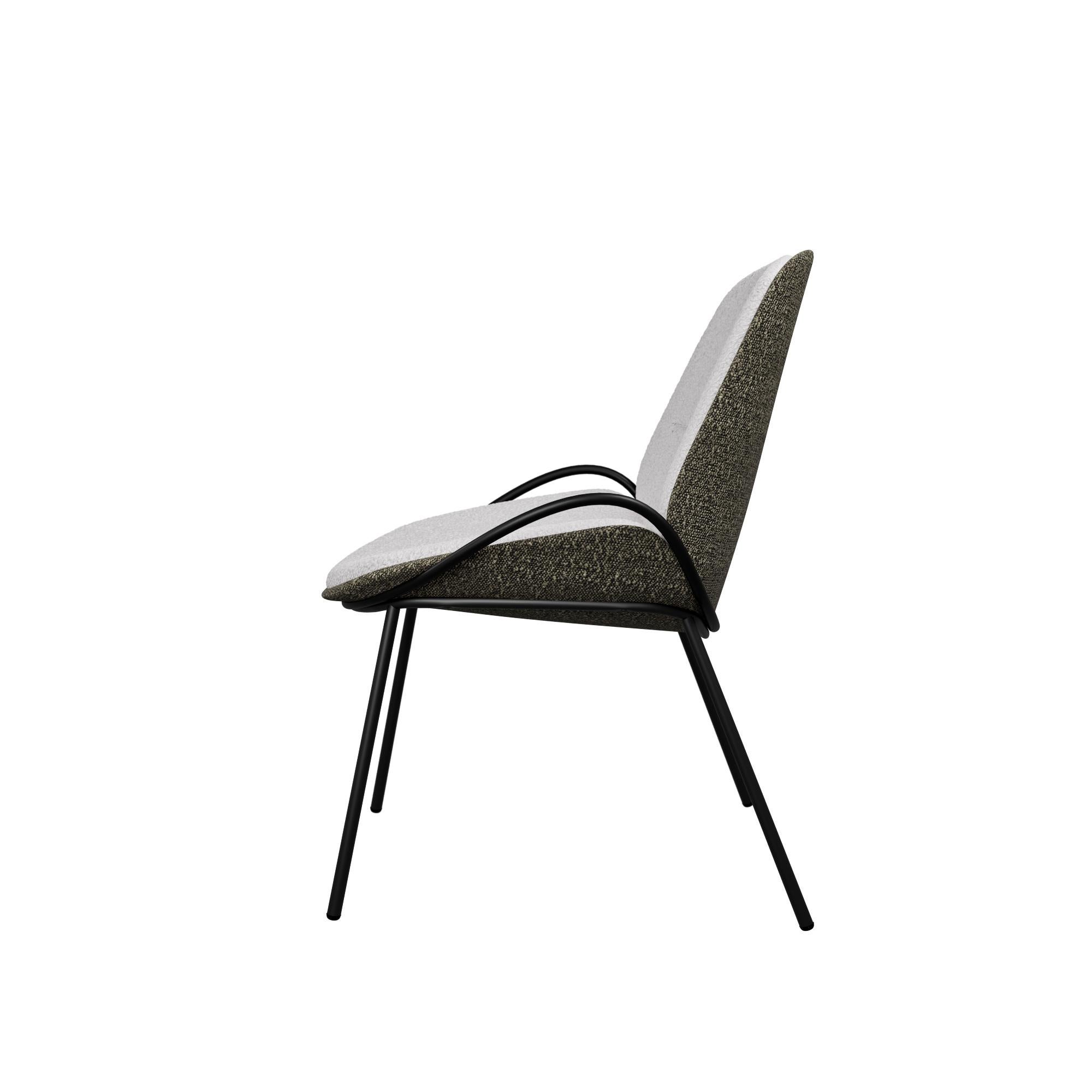 Chaise de bureau Munch 1/2 en tissu et bouclette grise fabriquée à la main par Murmurio Neuf - En vente à Lordelo, PT