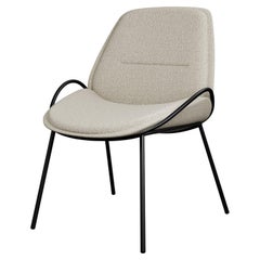 Chaise de bureau Munch 1/2 accoudoir avec boucle Looping Cream fait main par Murmurio