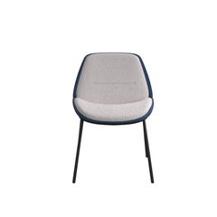 Desk chair Munch in combination of fabric and boucle handcrafted by Murmurio