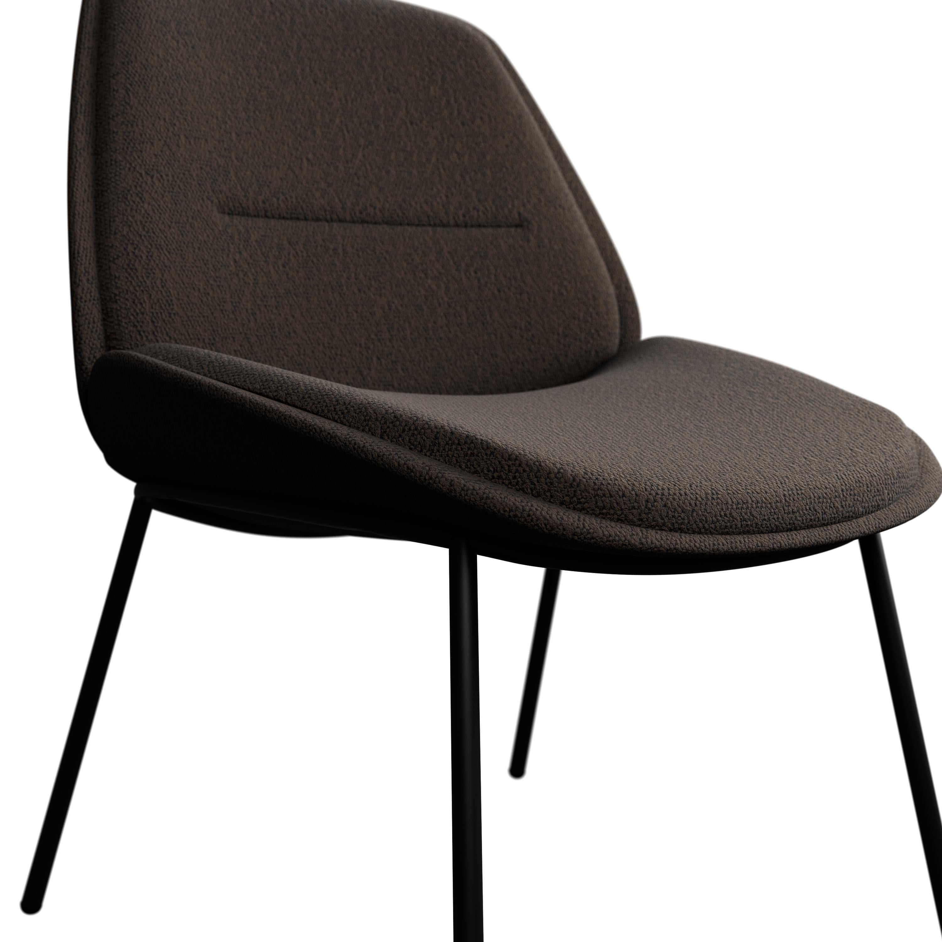 Portugais Chaise de bureau Munch avec bouclette taupe Loop fabriquée à la main par Murmurio en vente