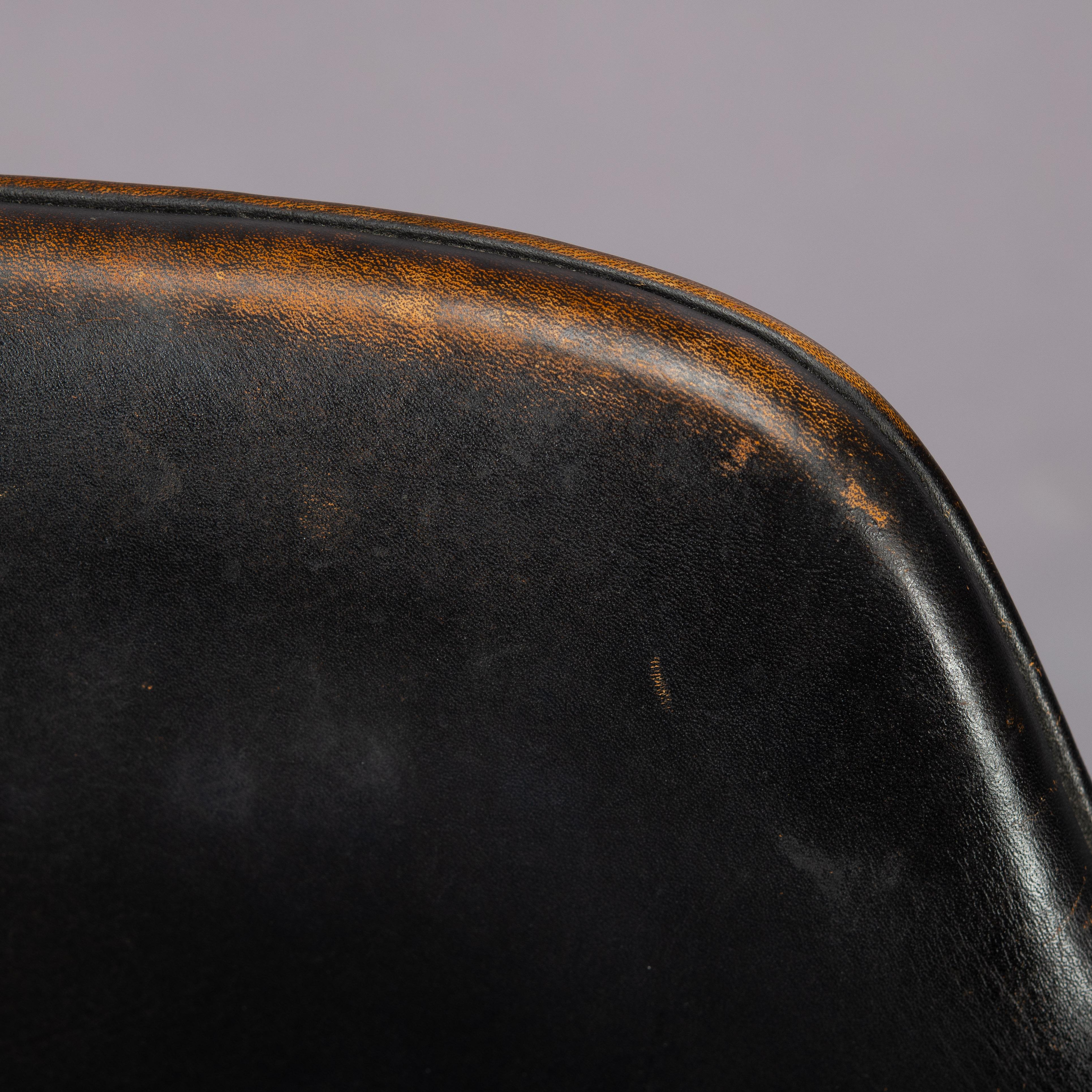 Desk Chair No. 62a in Rosewood with Black Leather, 1960s 6