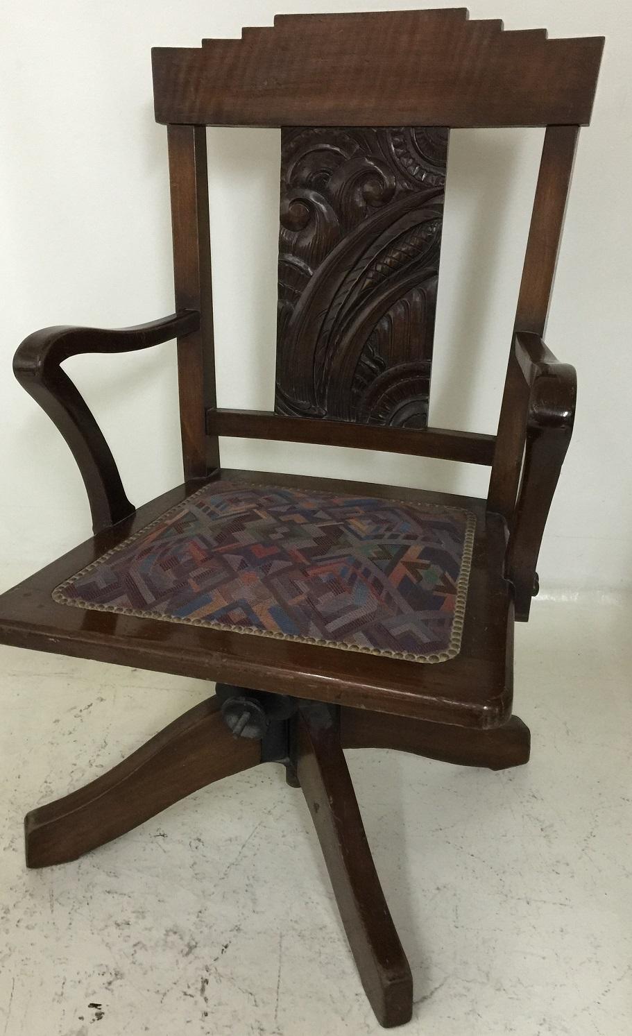 Wood Desk Chair Style: Art Deco, France, 1930 For Sale