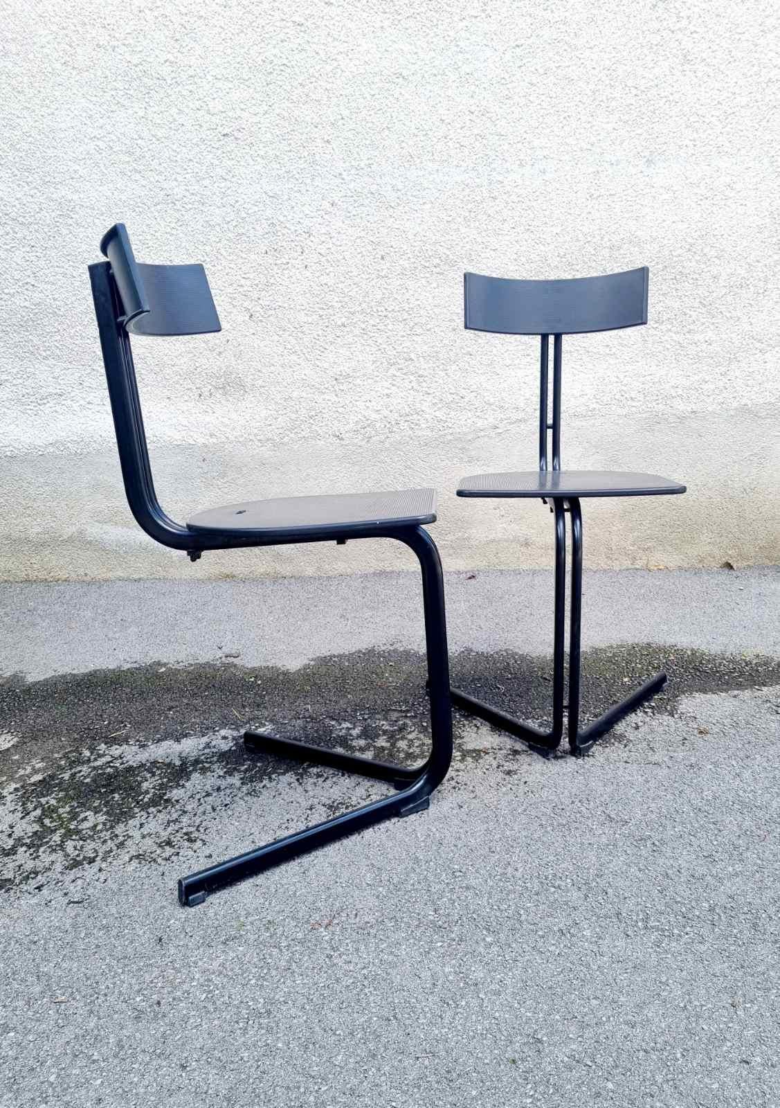 Desk Chairs Model Vipera Designed by Luca Leonori for Pallucco, Italy 80s, Pair For Sale 4