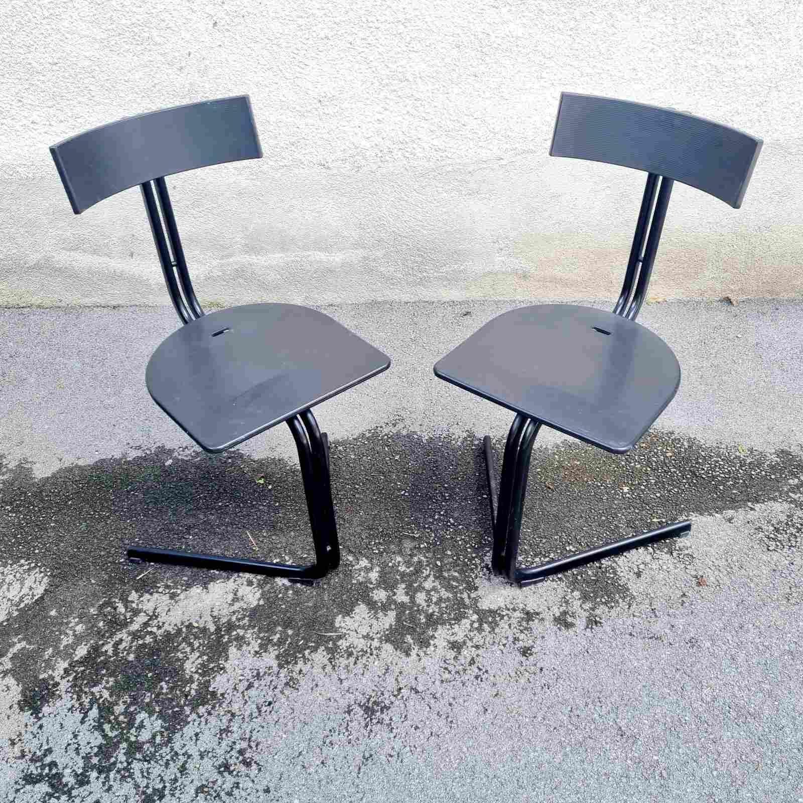 Desk Chairs Model Vipera Designed by Luca Leonori for Pallucco, Italy 80s, Pair For Sale 1