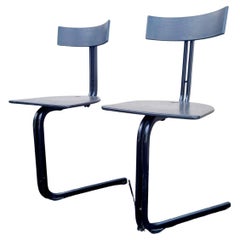 Vintage Desk Chairs Model Vipera Designed by Luca Leonori for Pallucco, Italy 80s, Pair