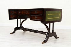 Desk Chesterfield Leather Antique Table English Colonial Style