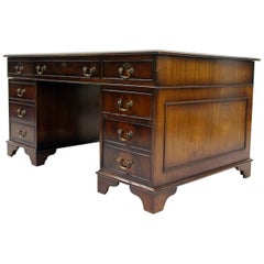 Desk Chesterfield Leather Antique Table English Colonial Style