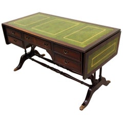 Desk Chesterfield Leather Antique Table English Colonial Style