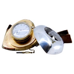 Desk clock built into a heart-shaped silver case