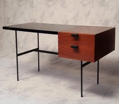 Schreibtisch Cm141 von Pierre Paulin für Thonet – Mahagoni und Metall – ca. 1953