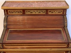 Desk cylinder in mahogany and bronze louis XVI style