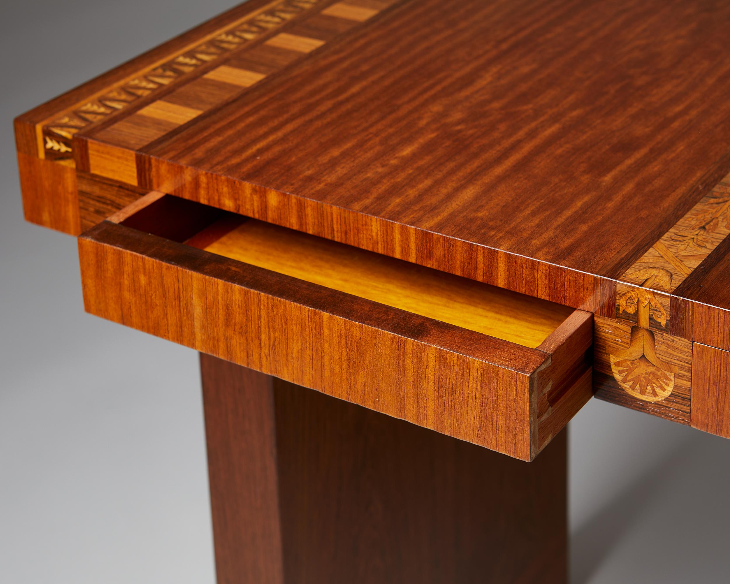 Desk made of Mahogany and Walnut Designed by Carl Malmsten, Sweden, 1934 3