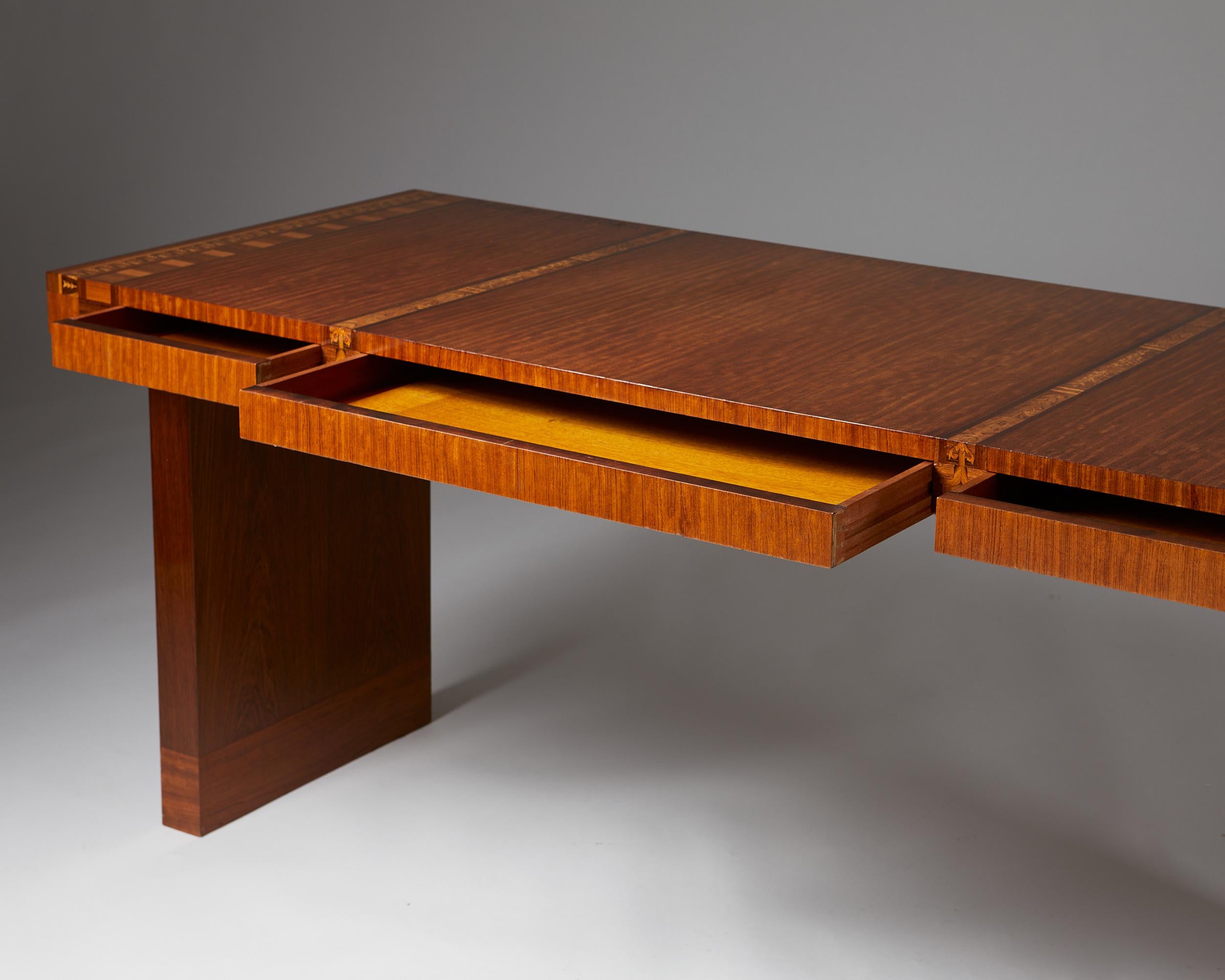 Desk made of Mahogany and Walnut Designed by Carl Malmsten, Sweden, 1934 2