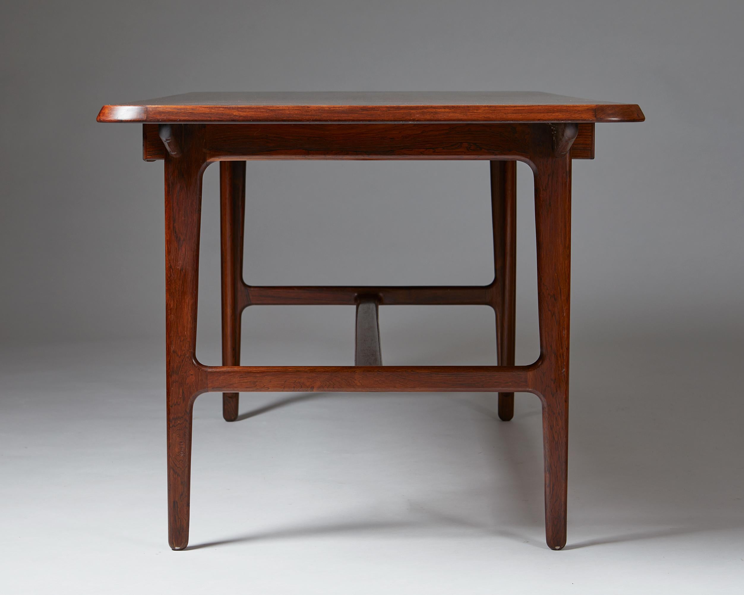 Rosewood Desk Designed by Kurt Olsen for A. Andersen & Bohm, Denmark, 1957