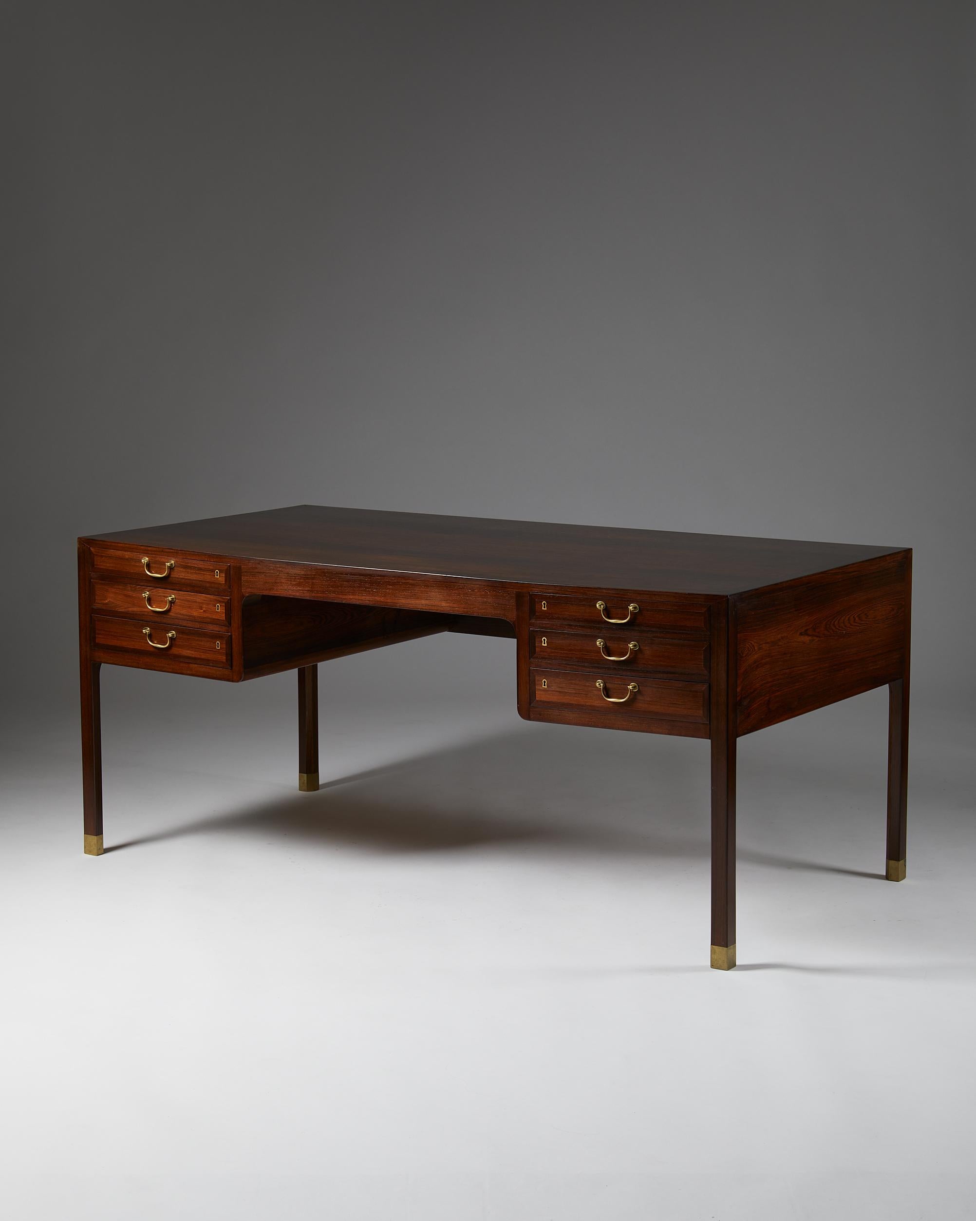 Mid-Century Modern Desk Designed by Ole Wanscher for AJ Iversen, Denmark, 1950's