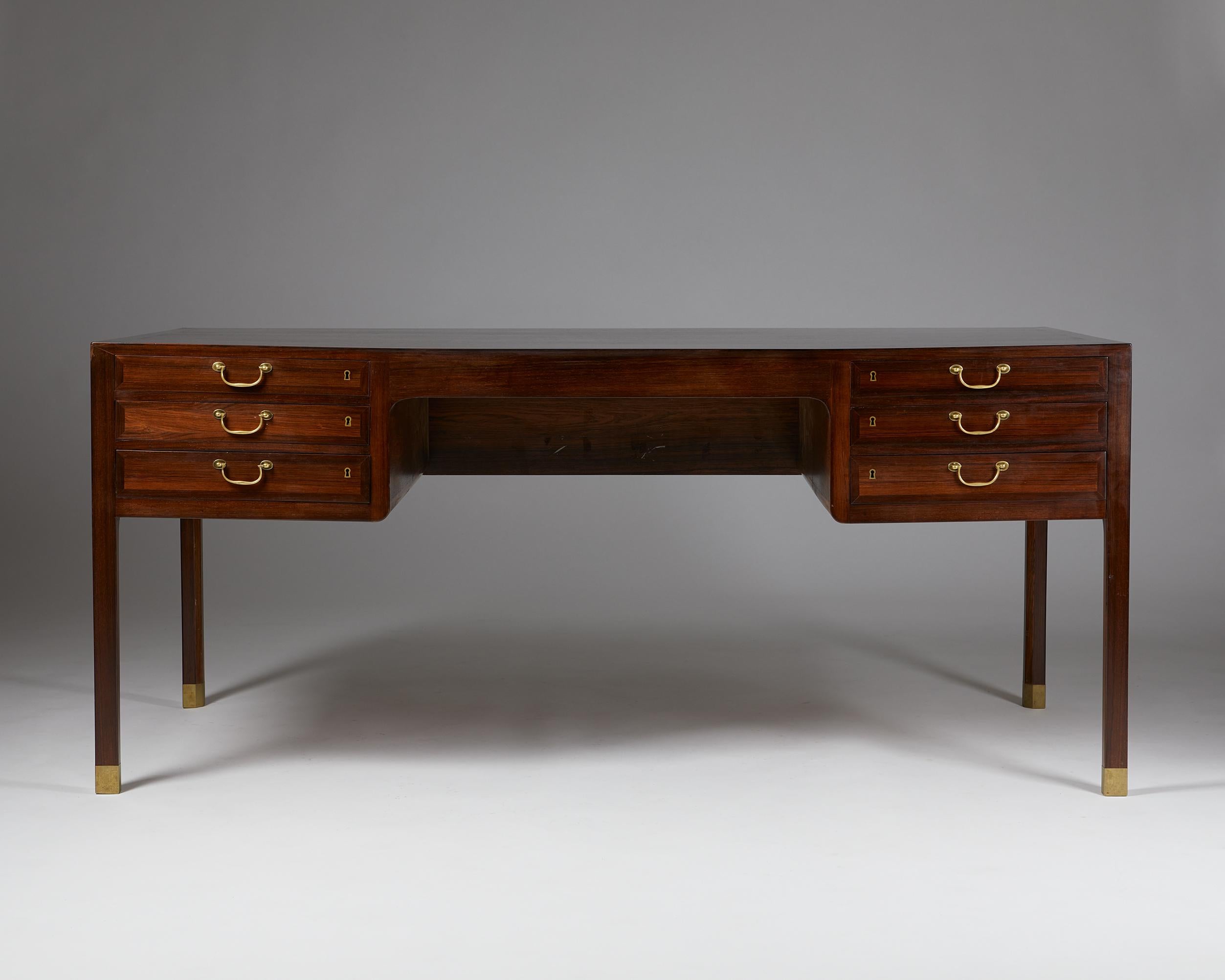 Desk Designed by Ole Wanscher for AJ Iversen, Denmark, 1950's In Good Condition In Stockholm, SE