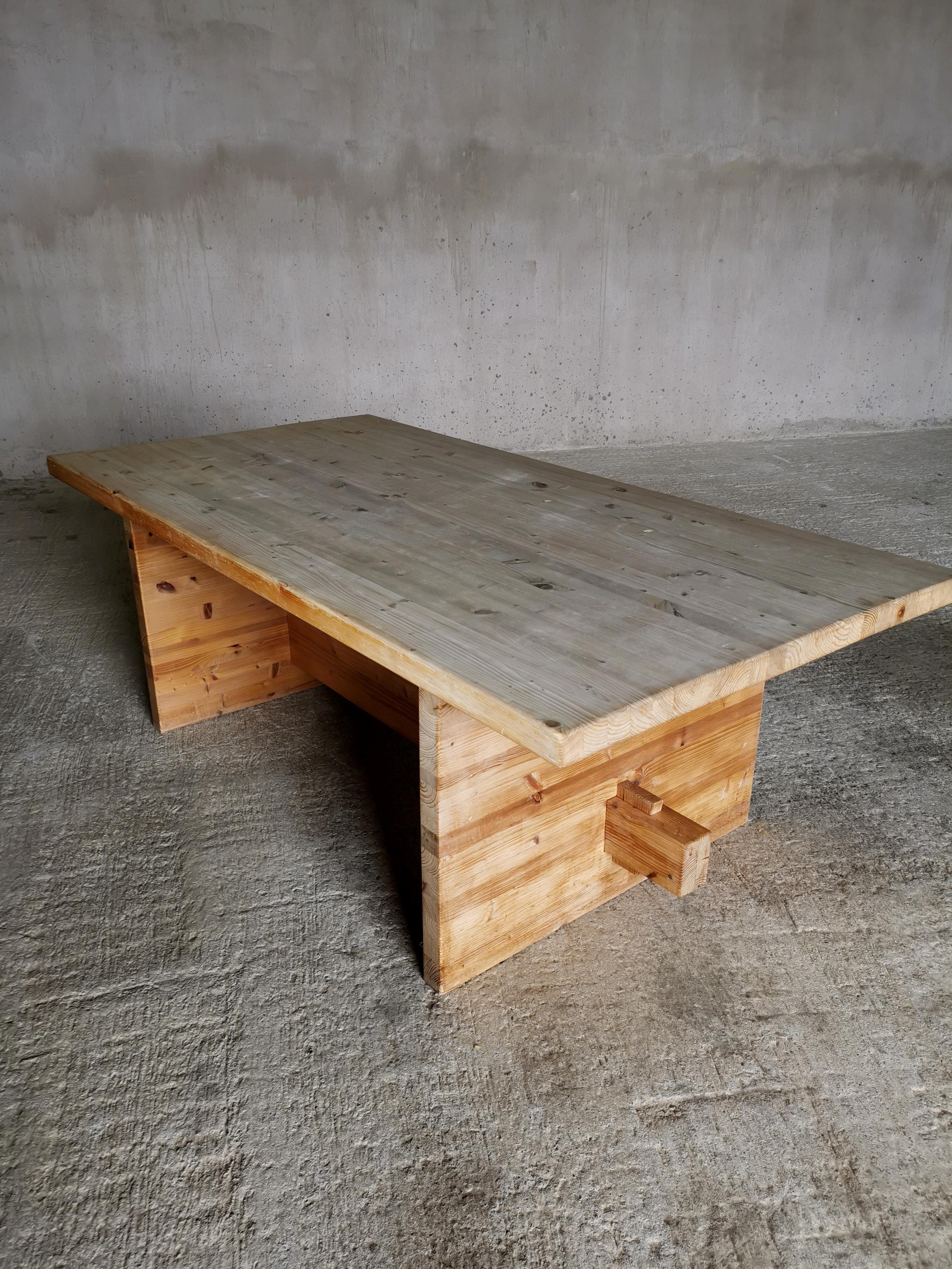 Desk/dining table in solid pine. Prototype from the home of a Danish architect   For Sale 6