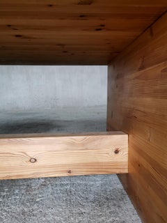 Desk/dining table in solid pine. Prototype from the home of a Danish architect