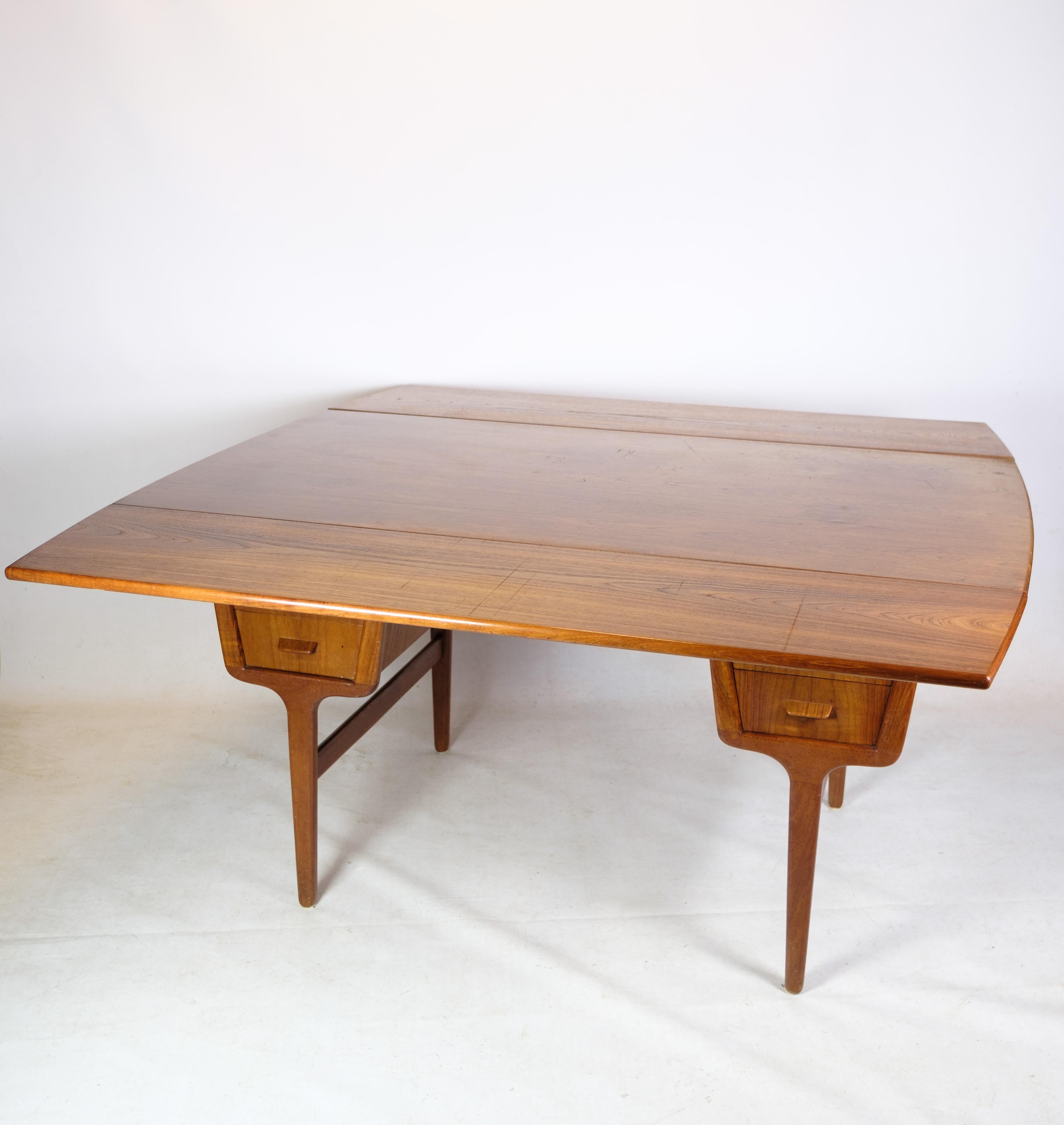 Desk / Dining Table in Teak Wood of Finnish Design from the 1960's 4