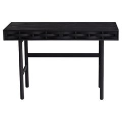 Desk from Ringvide, Birch or Oak Wood, Scandinavian, Weave Black or Natural Oil