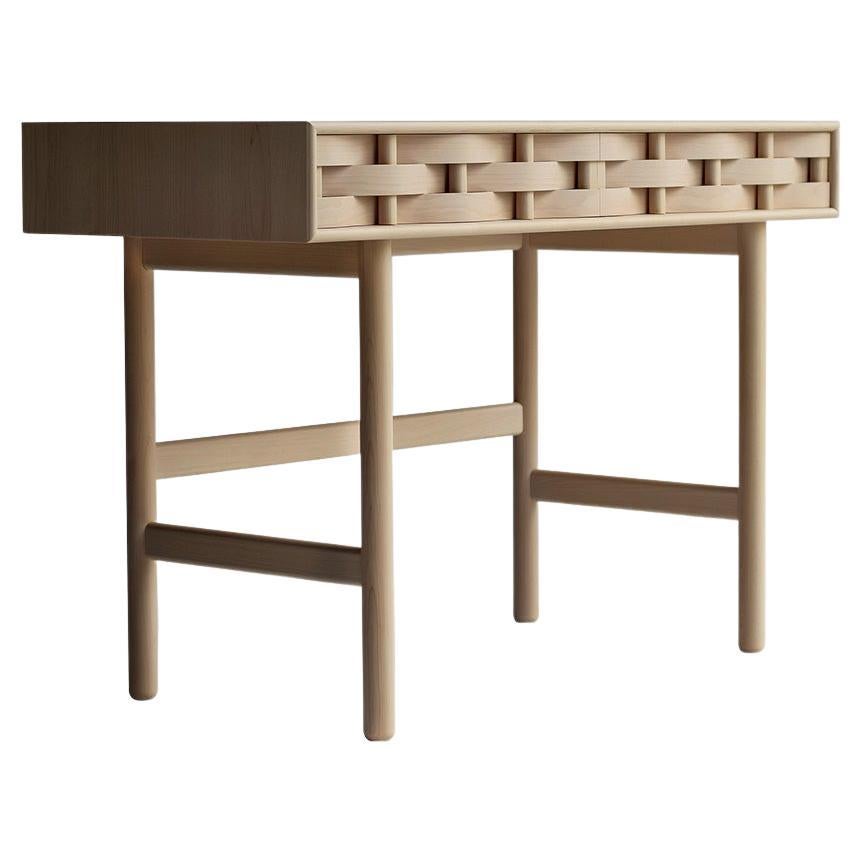 Weave Desk 
Birch desk, made of solid birchwood and birchveneér. Modern yet classic, bold yet modest the desk serves as a great example of Scandinavian contemporary design. Designed by Lukas Dahlén.

The minimal yet expressive desk is made of solid