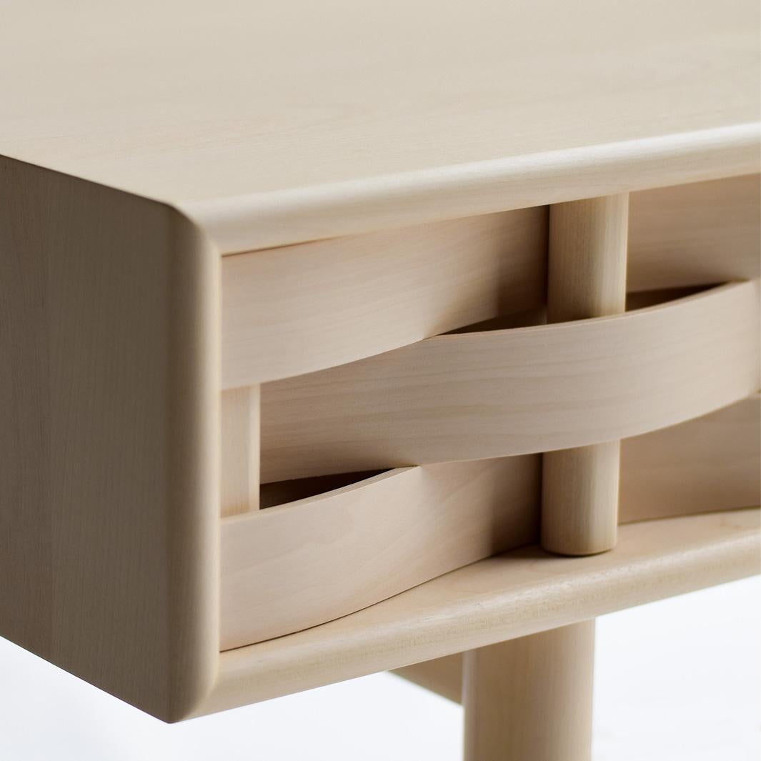 Scandinavian Modern Weave Desk from Ringvide, Birch Wood, natural oil, Scandinavian For Sale
