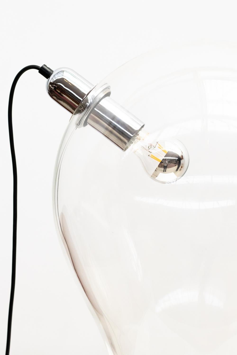 Mid-Century Modern Desk Glass lamp by lumenform, 1970s  For Sale