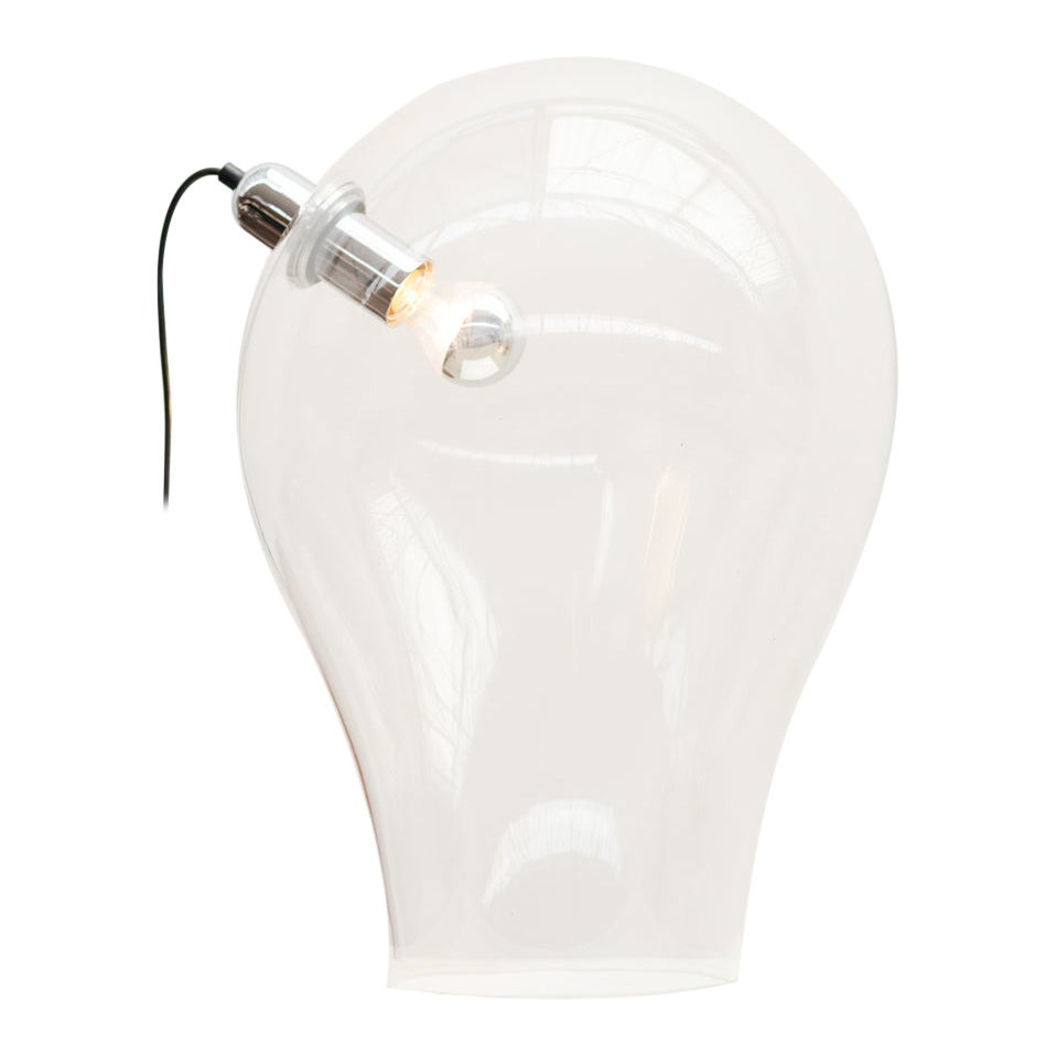 Desk Glass lamp by lumenform, 1970s For Sale