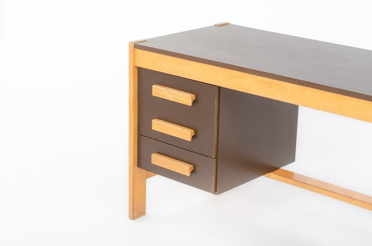 20th Century Desk in Beech by Andre Sornay 1950