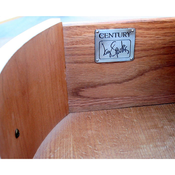 Streamlined Moderne Desk in Cerused Oak by Jay Spectre For Sale