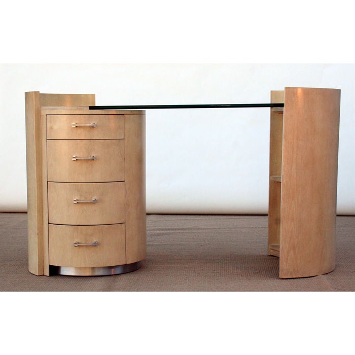 American Desk in Cerused Oak by Jay Spectre For Sale