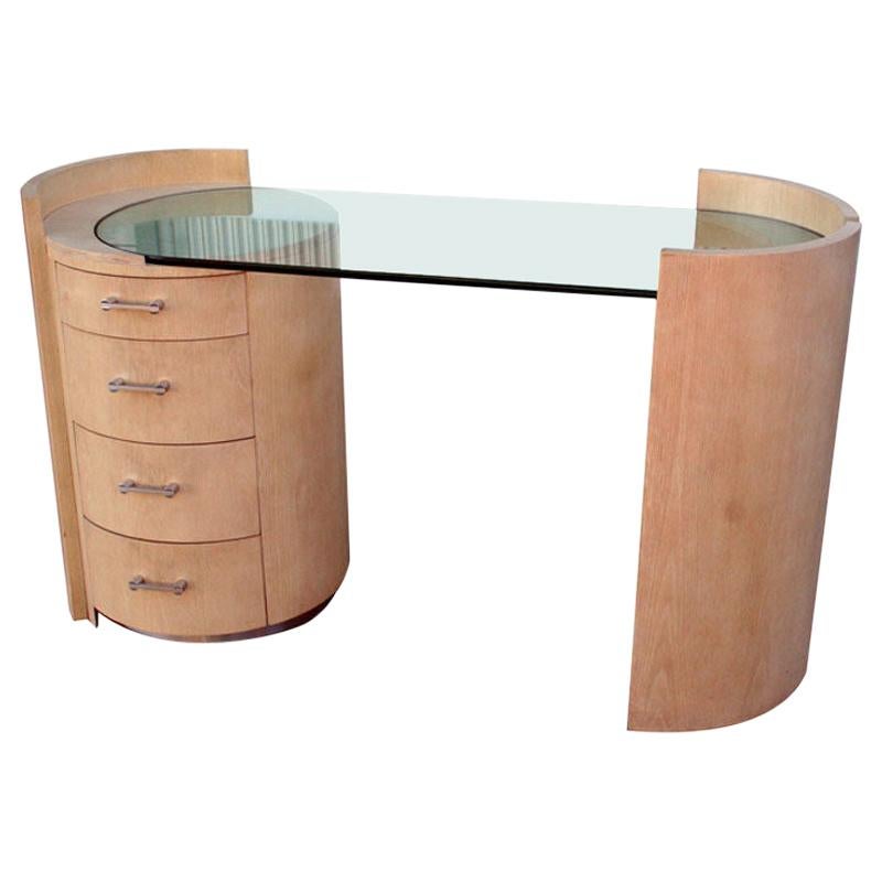 Desk in Cerused Oak by Jay Spectre For Sale